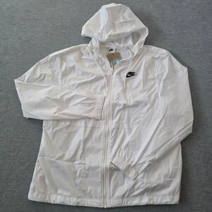 Nike Sportswear Repel White Full Zip Hooded Windbreaker Jacket Womens M